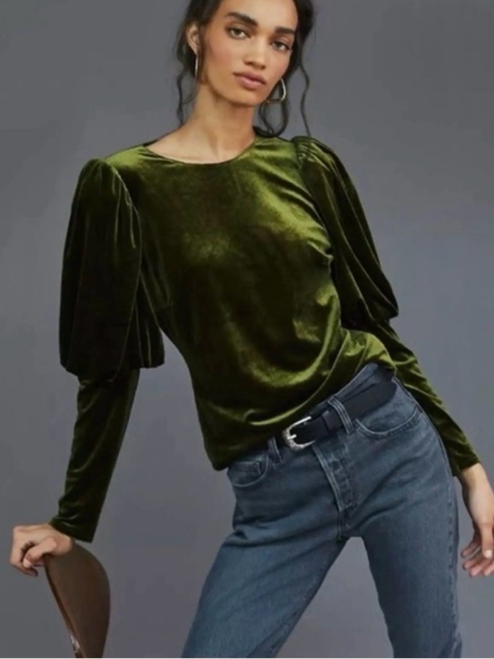 Sunday in Brooklyn green velvet top